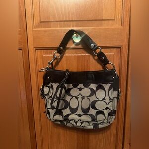 Vintage Coach Signature Zoe Black Shoulder Bag